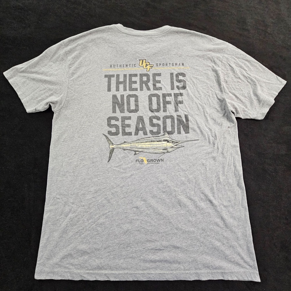 UCF No Offseason FloGrown Fish Gray Short Sleeve Cotton Blend T-Shirt Men's XL